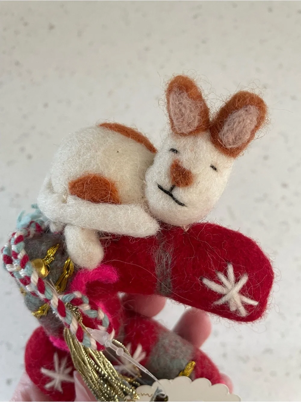 NWT Anthropologie Forest Friends Wool Felt Ornament Monogram S Cat